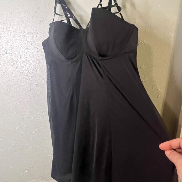 Cacique Seriously Sexy Collection Teddie and Panty Set Black 18/20 Feminine Goth - Picture 2 of 16